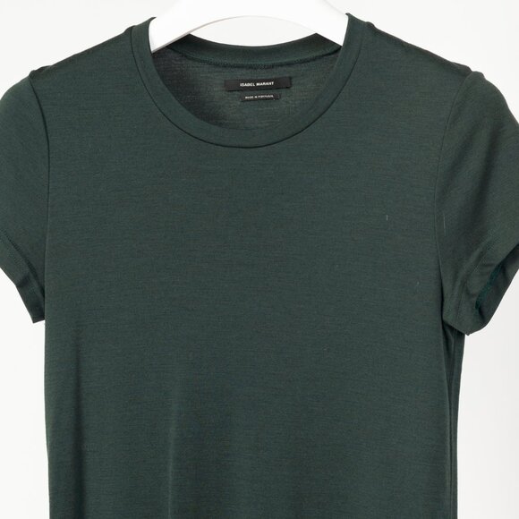 Isabel Marant Green Wool-Jersey Short-Sleeve Tee - Picture 3 of 7